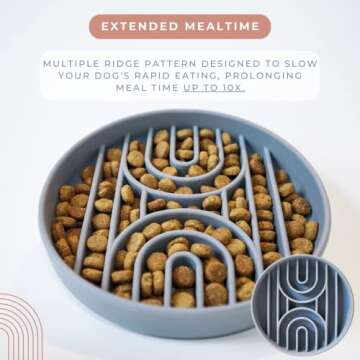 SUNDAY HOUND Slow Feeder Dog Bowl for Small Medium Sized Dog | Silicone Dog Puzzle Bowl & Lick Mat |...