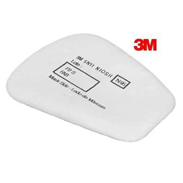 3M N95 Respirator Filter, 5N11, Disposable, Helps Protect Against Non-Oil Based Particulates, Use With 3M 5000 Series Respirators or 6000 Series Gas and Vapor Cartridges, 10 Pack