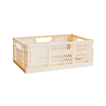 3 Sprouts Eco-Friendly Stackable Storage Crate - Large Pastel Cream