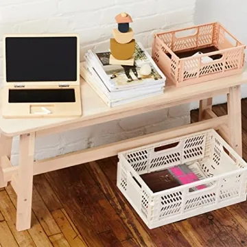Stylish 3 Sprouts Eco-Friendly Storage Crate - Cream