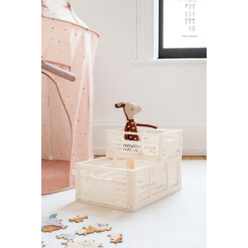 Stylish 3 Sprouts Eco-Friendly Storage Crate - Cream