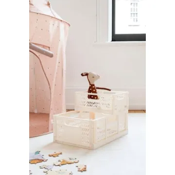 Stylish 3 Sprouts Eco-Friendly Storage Crate - Cream