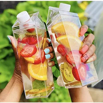 Cute Customizable Clear Milk Carton Water Bottle
