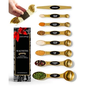 Stylish Gold Magnetic Measuring Spoons Set for Precision Cooking