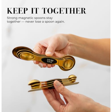 Stylish Gold Magnetic Measuring Spoons Set for Precision Cooking