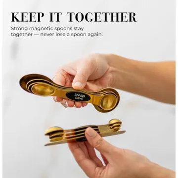 Stylish Gold Magnetic Measuring Spoons Set for Precision Cooking