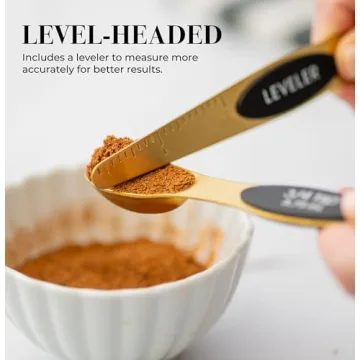 Stylish Gold Magnetic Measuring Spoons Set for Precision Cooking