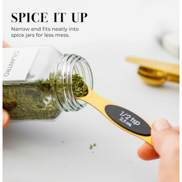 Stylish Gold Magnetic Measuring Spoons Set for Precision Cooking