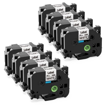 8-Pack TZ-251 24mm 0.94 Laminated White Label Tape Compatible with Brother P Touch TZe-251 TZ Tape 1...