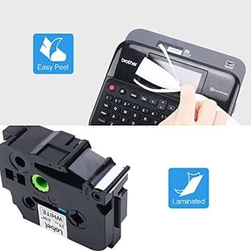 Durable 8-Pack TZ-251 Label Tape for Brother Label Makers