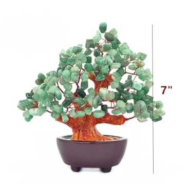 Colorsheng 7 Inch Quartz Crystal Money Tree for Wealth and Luck
