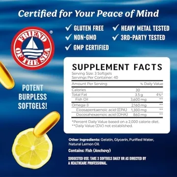 Triple Strength Omega 3 Fish Oil 3600 mg | Best EPA & DHA