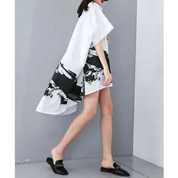 Chic ellazhu Women's Button Down Shirt Dress for Summer