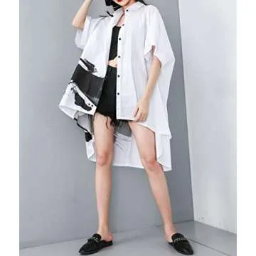 Chic ellazhu Women's Button Down Shirt Dress for Summer
