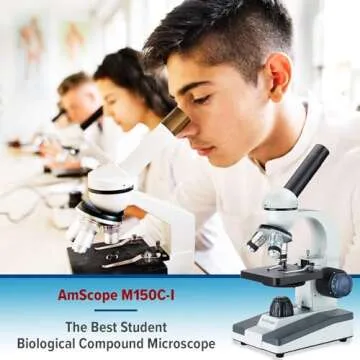 AmScope M150 Series Monocular Microscope - 40X-1000X Kit