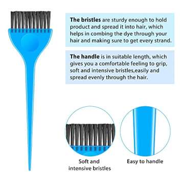 Boao 6 Pcs Hair Coloring Dye Brush Set for Salon Hair Color Application Brush Tinting Comb Tool Kit for Salon Use Home DIY(6 Colors)