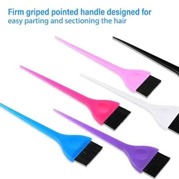 Boao 6 Pcs Hair Coloring Dye Brush Set for Salon Hair Color Application Brush Tinting Comb Tool Kit for Salon Use Home DIY(6 Colors)