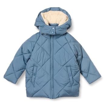Amazon Essentials Toddler Girls' Long Quilted Cocoon Puffer Coat in Blue, 3T