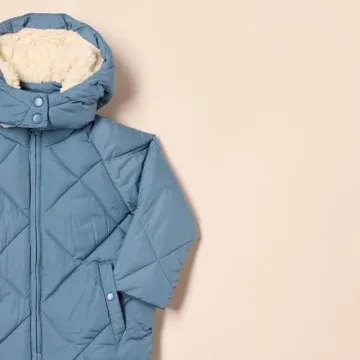 Stylish Toddler Girls' Quilted Puffer Coat in Blue
