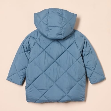 Stylish Toddler Girls' Quilted Puffer Coat in Blue