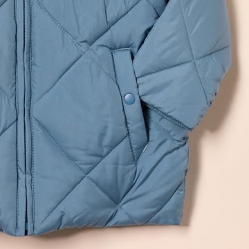Stylish Toddler Girls' Quilted Puffer Coat in Blue