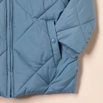 Stylish Toddler Girls' Quilted Puffer Coat in Blue