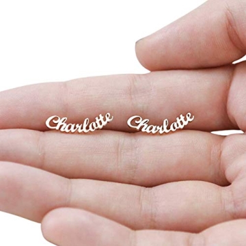 CAITLYNMINIMALIST 18K Gold Plated Sterling Silver Custom Name Personalized Writing Minimalist Person...