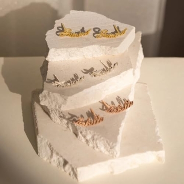 CAITLYNMINIMALIST 18K Gold Plated Sterling Silver Custom Name Personalized Writing Minimalist Personalized Word Stud Earrings Mother Bridesmaids Gift for Her