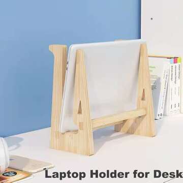 Thibault Laptop Stand for Desk, Laptop Riser Computer Stand Wooden MacBook Stand, Ergonomic Wood Laptop Holder Compatible with MacBook/Dell/HP/Lenovo 10-17 Laptops, Work from Home Laptop Riser