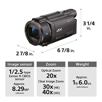Sony FDRAX53/B 4K HD Video Camcorder for Stunning Footage