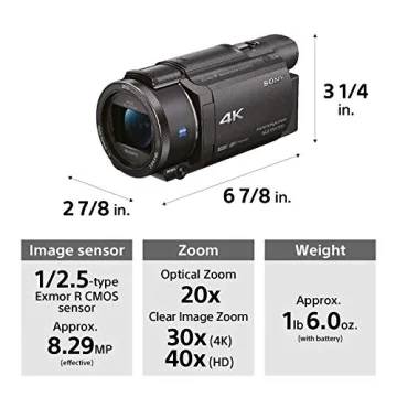 Sony FDRAX53/B 4K HD Video Camcorder for Stunning Footage