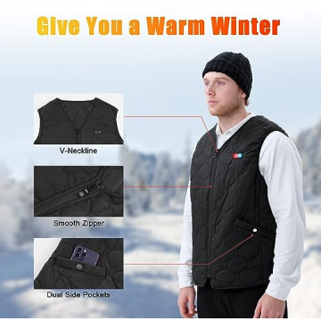 Rrtizan Heating Vest with Battery Pack for Winter Outdoor Use