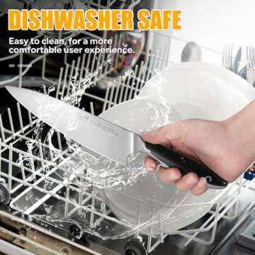 Knife Sets for Kitchen with Block, YONOVAK Black Whale Series 15-Piece 1.4116 German Steel Full Tang Handle Chef Kitchen Knife Set with 6 X Laguiole Steak Knives