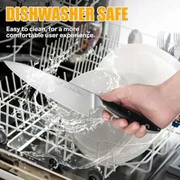 Knife Sets for Kitchen with Block, YONOVAK Black Whale Series 15-Piece 1.4116 German Steel Full Tang Handle Chef Kitchen Knife Set with 6 X Laguiole Steak Knives