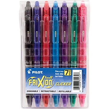 PILOT FriXion Clicker Erasable Gel Pens - 7 Assorted Colors