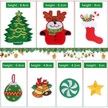 36pcs Christmas Iron on Patches Embroidered Sew Applique Repair Patch for Craft, Clothing, Decoratio...