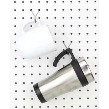 Right Arrange Stainless Steel Pegboard Hooks 50-Pack 1in J-Hook - Will Not Fall Out - Fits Any Peg Board - Multipurpose - Organize Necklaces, Jewelry, Retail Items, Keys, Craft or Supplies