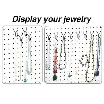 Right Arrange Stainless Steel Pegboard Hooks 50-Pack 1in J-Hook - Will Not Fall Out - Fits Any Peg Board - Multipurpose - Organize Necklaces, Jewelry, Retail Items, Keys, Craft or Supplies