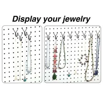 Right Arrange Stainless Steel Pegboard Hooks 50-Pack 1in J-Hook - Will Not Fall Out - Fits Any Peg Board - Multipurpose - Organize Necklaces, Jewelry, Retail Items, Keys, Craft or Supplies