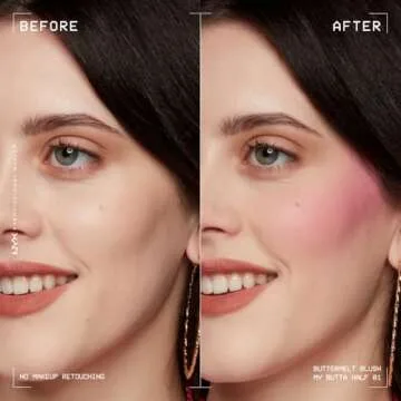 NYX PROFESSIONAL MAKEUP Buttermelt Powder Blush, Fade and Transfer-Resistant Blush, Up to 12HR Make Up Wear, Vegan Formula - My Butta Half