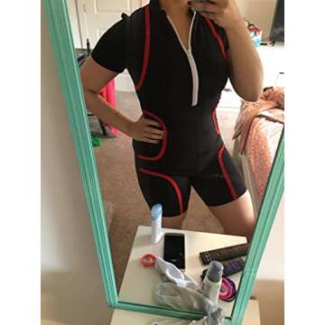 GOKATOSAU Women's Sexy Front Zip Catsuit Short Sleeve Catsuit Stand Collar Bodycon Club Mini Jumpsuit Black