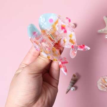 Ocean-Inspired Acrylic Fish Hair Claw Clip for All Styles