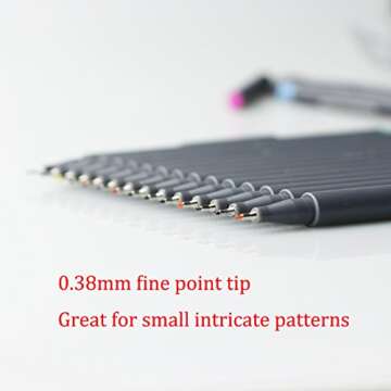 ai-natebok Fineliner Color Pens Set, 0.38mm Fine Tip Pens, Porous Fine Point Makers Drawing Pen, Per...