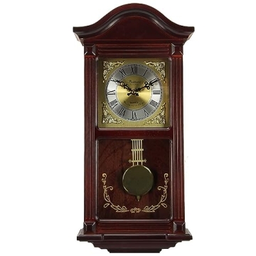 Elegant Bedford Clock Collection BED1423MAH with 4 Chimes and Pendulum 22 Inch Mahogany Cherry Oak