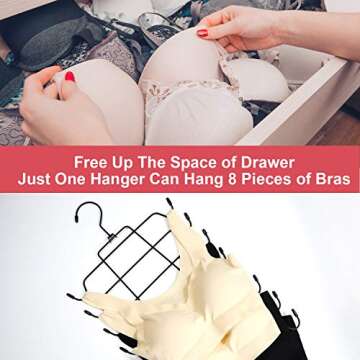 Bra Hanger, 2 Pack Tank Top Organizer for Closet, Comes with A Multifunctional Hook, Maintain Shape,...