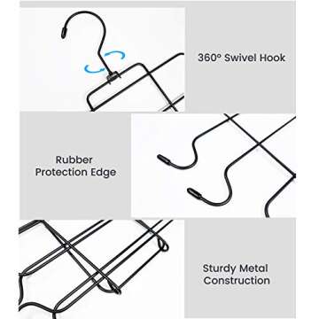 Bra Hanger, 2 Pack Tank Top Organizer for Closet, Comes with A Multifunctional Hook, Maintain Shape, Niclogi Hanging Sport Bra Camisole Storage Holder, Metal Space Saving Hanger, Black