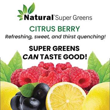 Natural Super Greens Powder Organic Supplements| Great Tasting Fruits and Vegetables Juice & Smoothi...