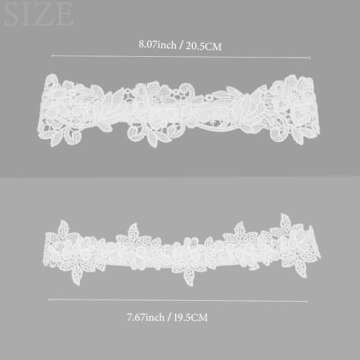 Garters for Bride, Wedding Garter Set for Bride, Garter Belts for Thigh Highs, 2 Pieces White Garter...