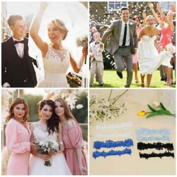 Garters for Bride, Wedding Garter Set for Bride, Garter Belts for Thigh Highs, 2 Pieces White Garter Belt, Thigh Garter Belt, Wedding Garter, Lace Garter Belt, Wedding Bride Accessories