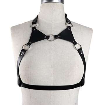 ALRICOL Punk Leather Body Belt Suspenders Lingerie Gothic Garter Belts Party Halloween Body Chain Accessories for Women and Girls